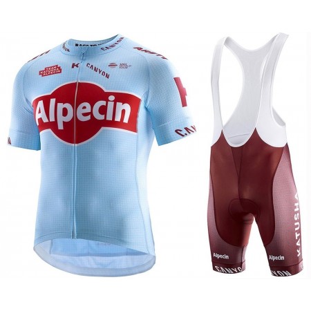 Tenue Cycliste et Cuissard à Bretelles 2019 Team Katusha Alpecin N001